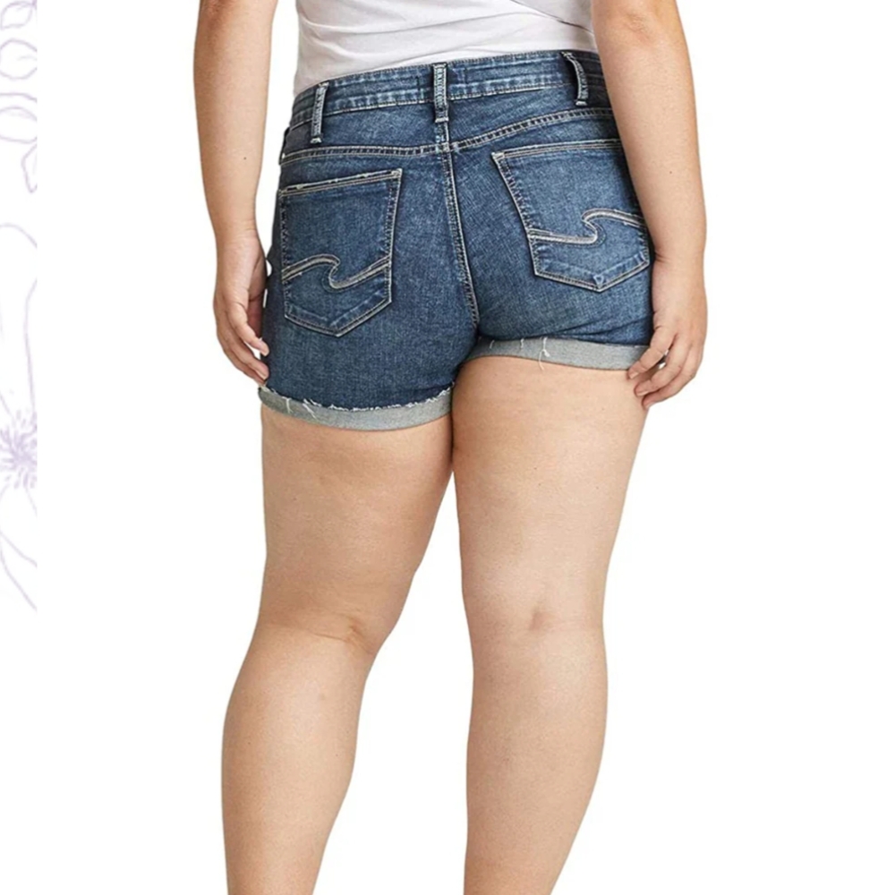 Silver Jeans Co. Suki Curvy Fit Mid-Rise Denim Shorts